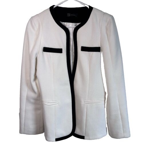 TS Three Seasons Collection Women's White&Black Blazer Hook Button  Size Large - Picture 1 of 14